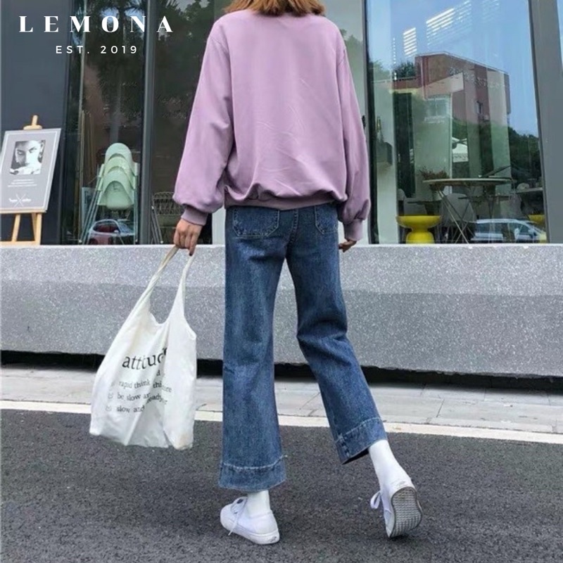 5886 | QUẦN JEANS SUÔNG BASIC DÁNG LỬNG ULZZANG