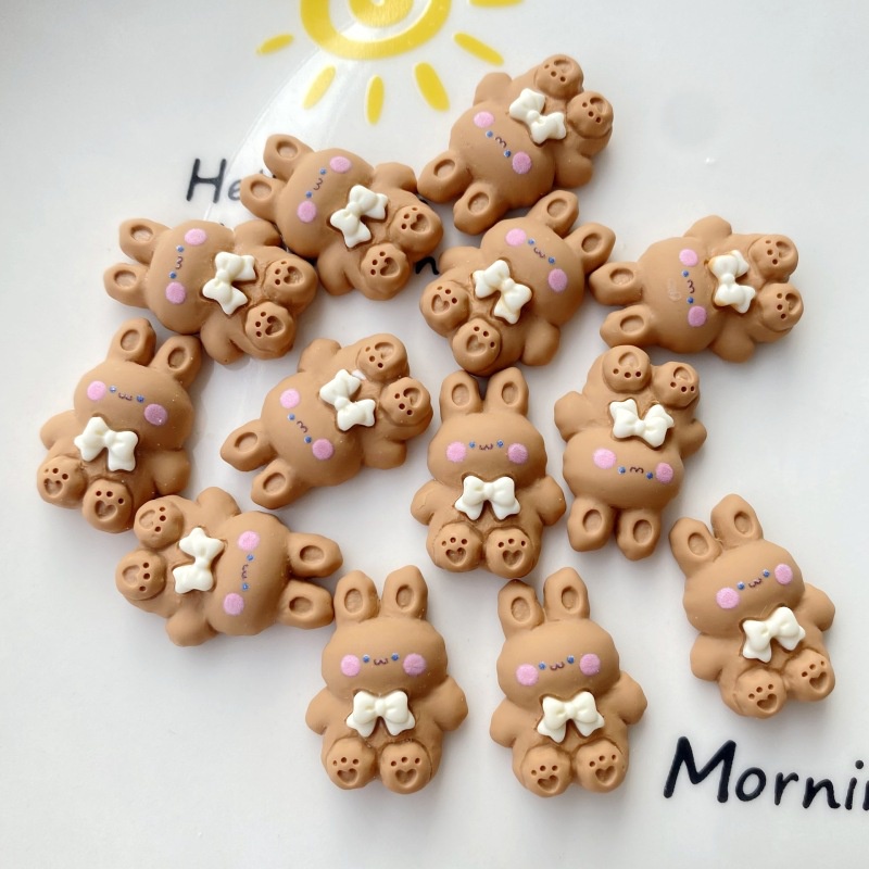 Phụ Kiện Kẹp Tóc / Điện Thoại Hình Gấu / Thỏ Bằng Nhựa Resin Nhiều Màu Diy