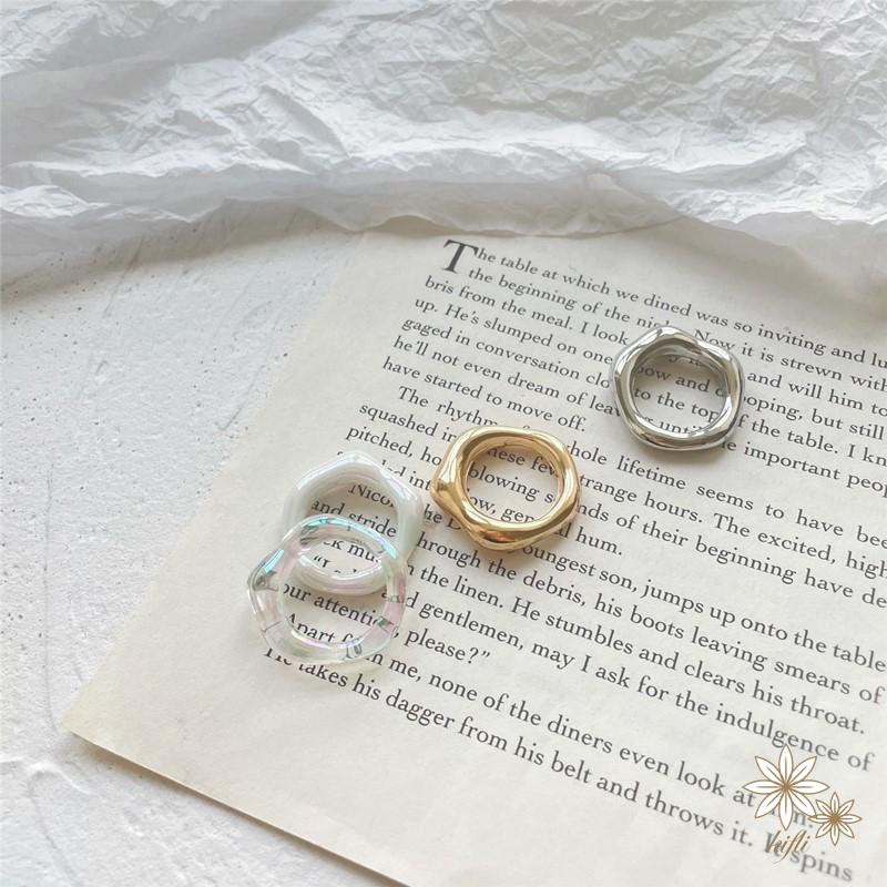 【Kifli.vn】Nhẫn Acrylic polygon Đa Năng Kết Cấu Nhiều Màu Sắc Đơn Giản Và Đa Năng