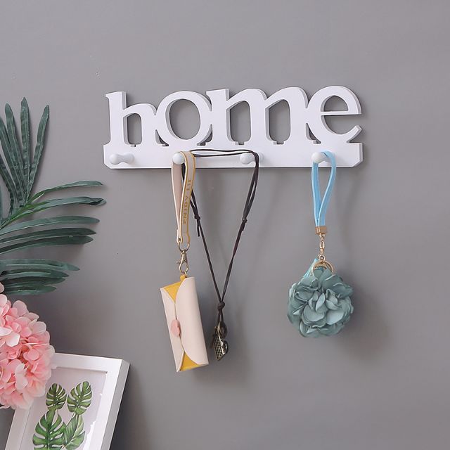 Móc treo gỗ chữ LOVE, HOME MÀU TRẮNG