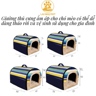 Giường thú cưng ấm áp cho chó mèo có thể dễ dàng tháo rời và vệ sinh sử dụng cho gia đình - LAI NHỰ PET