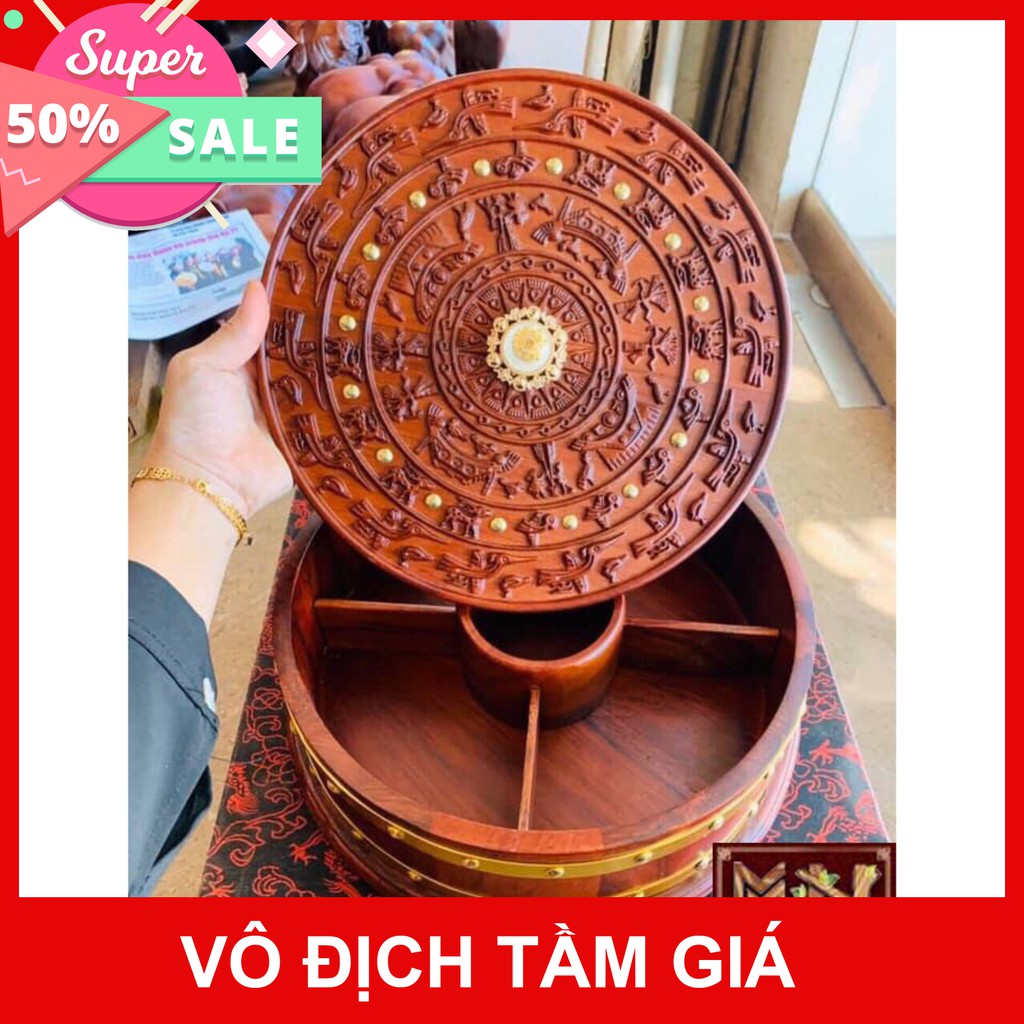 ((HOT )) KHAY ĐỰNG BÁNH KẸO TẾT TRỐNG ĐỒNG & HỘP MỨT LỤC GIÁC PHÚC LỘC THỌ GỖ HƯƠNG