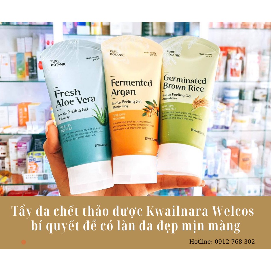 (Chính hãng) Gel tẩy da chết thảo dược Kwailnara Welcos, tẩy tế bào chết nâng tông, se khít lỗ chân lông