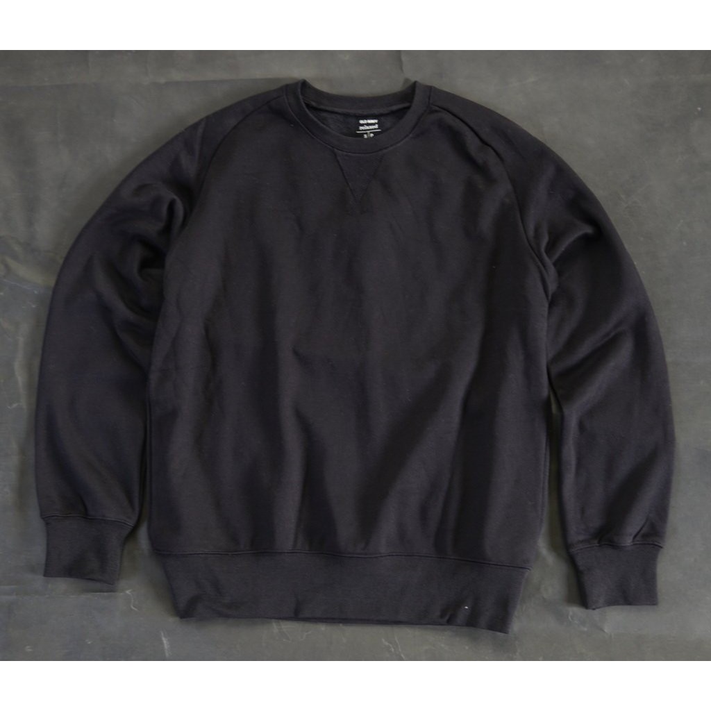 Áo nỉ cổ tròn Việt Nam xuất khẩu - mầu đen (nỉ bông/ nỉ da cá), dầy dặn, không bai xù!