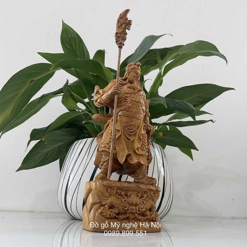 Tượng quan công bằng gỗ thơm cao 20 cm