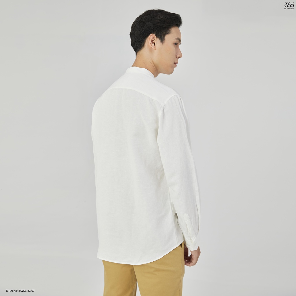 Áo sơ mi dài tay cổ tàu thương hiệu 360 Boutique chất liệu linen -STDTK318
