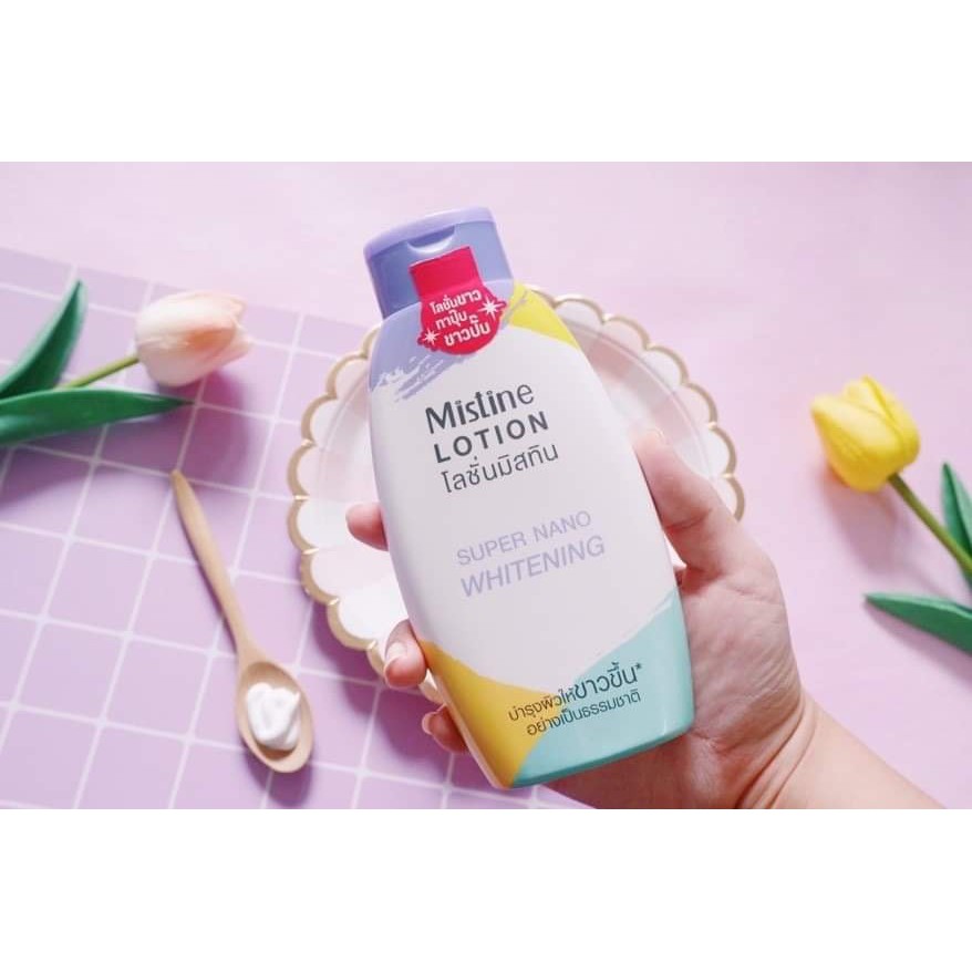 01 Chai Sữa Dưỡng Thể Trắng Da Mistine Lotion Super Nano Whitening 250ML Thái Lan