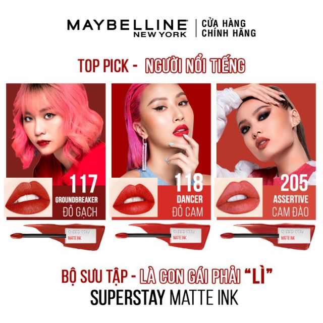 Son Kem Lì 16h Lâu Trôi Maybelline New York Super Stay Matte Ink Lipstick 5ml