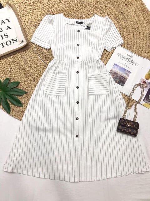 Váy Midi kẻ sọc