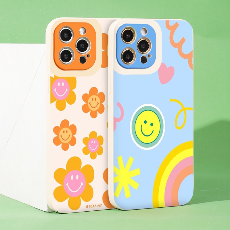 Ốp iphone viền vuông chống sốc hoa mặt cười sống động ốp lưng iphone6/6s/7/8Plus/se2020/xs/xr/xsmax/11/12/13/Pro/Prommax