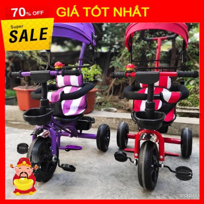 XE ĐẠP BA BÁNH - XE ĐẠP BA BÁNH CÁN ĐẨY CÓ MÁI CHE