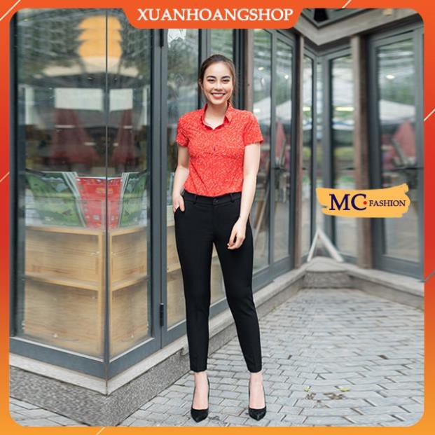 Quần Tây Âu Nữ Đẹp Mc Fashion, Dáng Ống Côn, Lưng Cao, Hai Màu ( Đen, Xanh Tím Than ) Cho Dân Công Sở Q0303 . .