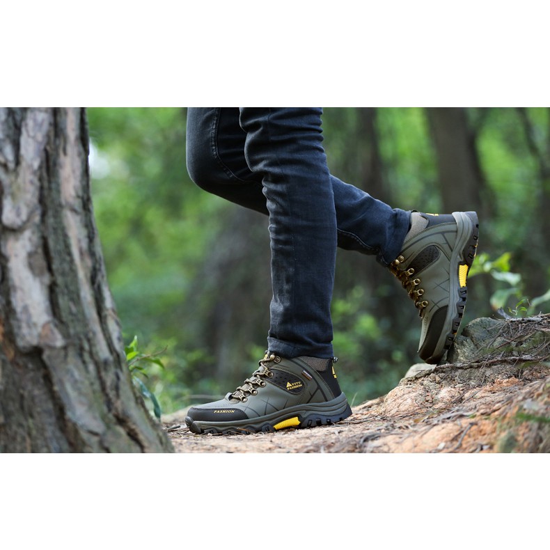 Giày Leo Núi Trekking Cổ Cao Chống Thấm Nước, Chống Trượt. Giày Thể Thao Đi Phượt Địa Hình Khó Khăn [ kèm vớ ] | BigBuy360 - bigbuy360.vn