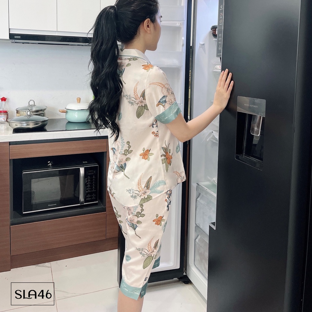 Bộ ngủ satin ZAM Luxury - SLA46 - Áo ngắn tay quần lửng