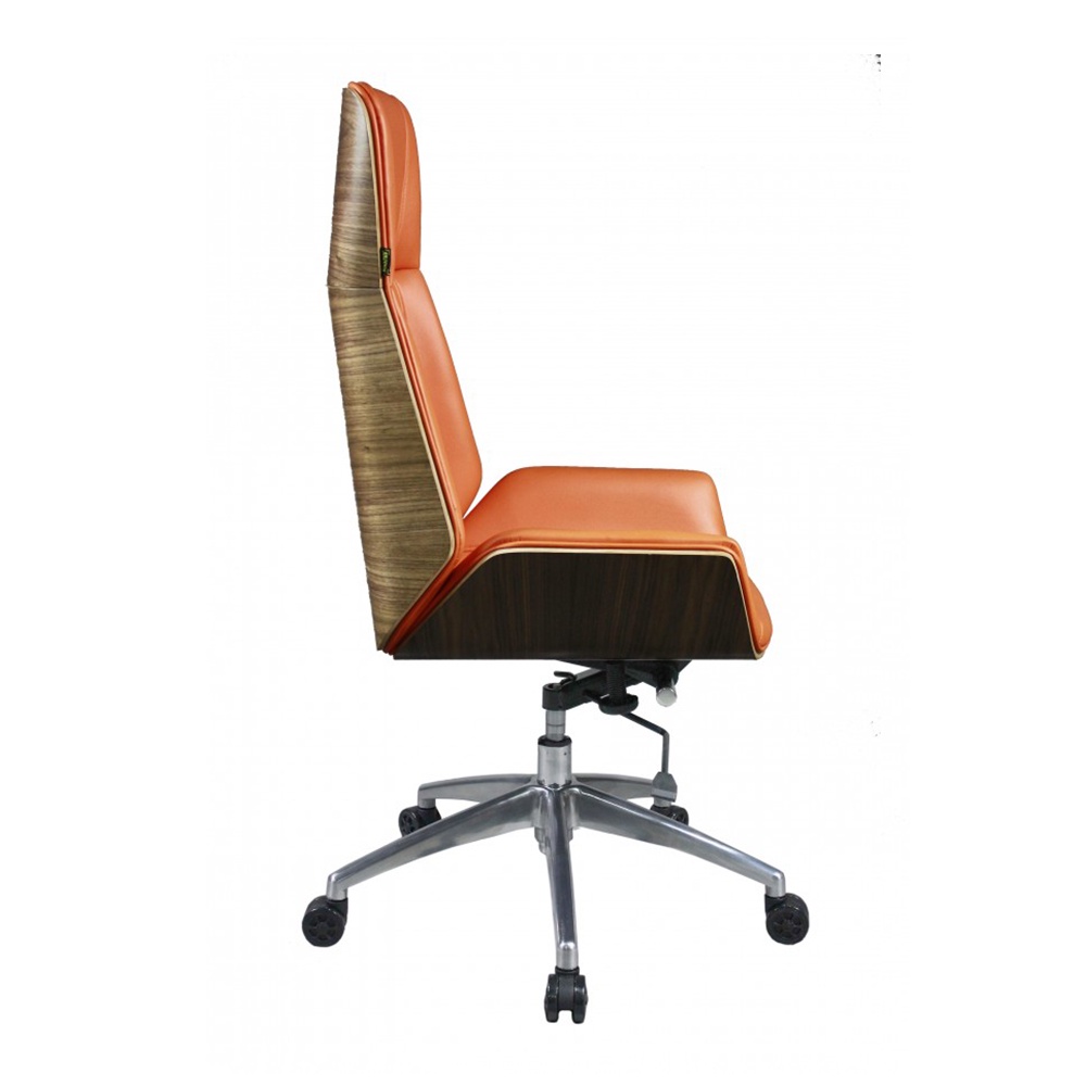 Ghế Quản lý IBIE ID814 khung gỗ ốp da PU, mâm 2 cần, chân nhôm