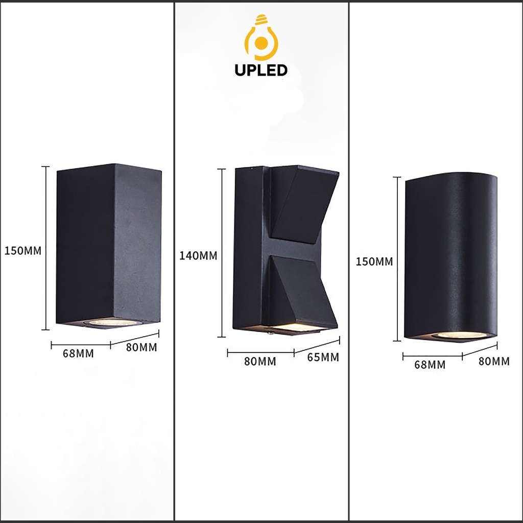 Đèn hắt 2 đầu UPLED hợp kim nhôm đúc chống nước chất liệu cao cấp sơn tĩnh điện Bảo Hành 12 Tháng