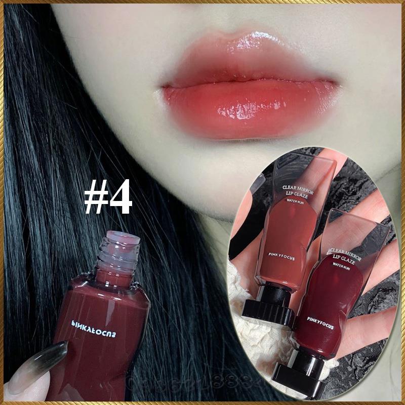 Son môi bóng nước dạng bùn PinkyFocus Clear Mirror Lip Glaze Water Run P587