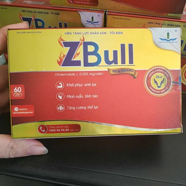 Viên tăng lực tỏi đen nhân sâm Zbull - Hộp 60 viên