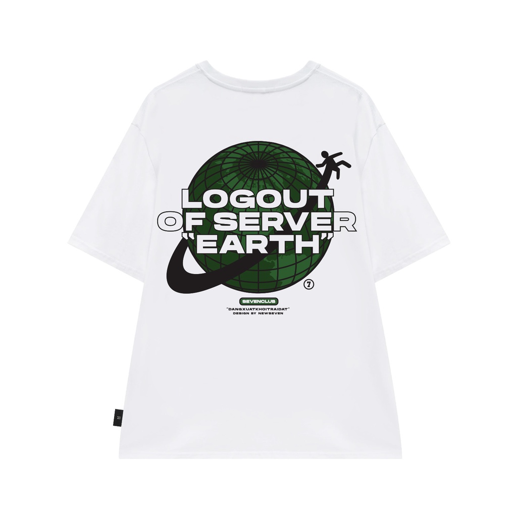 Áo Thun Unisex N7 Newseven LOG OUT phông tay lỡ nam nữ form rộng Local Brand