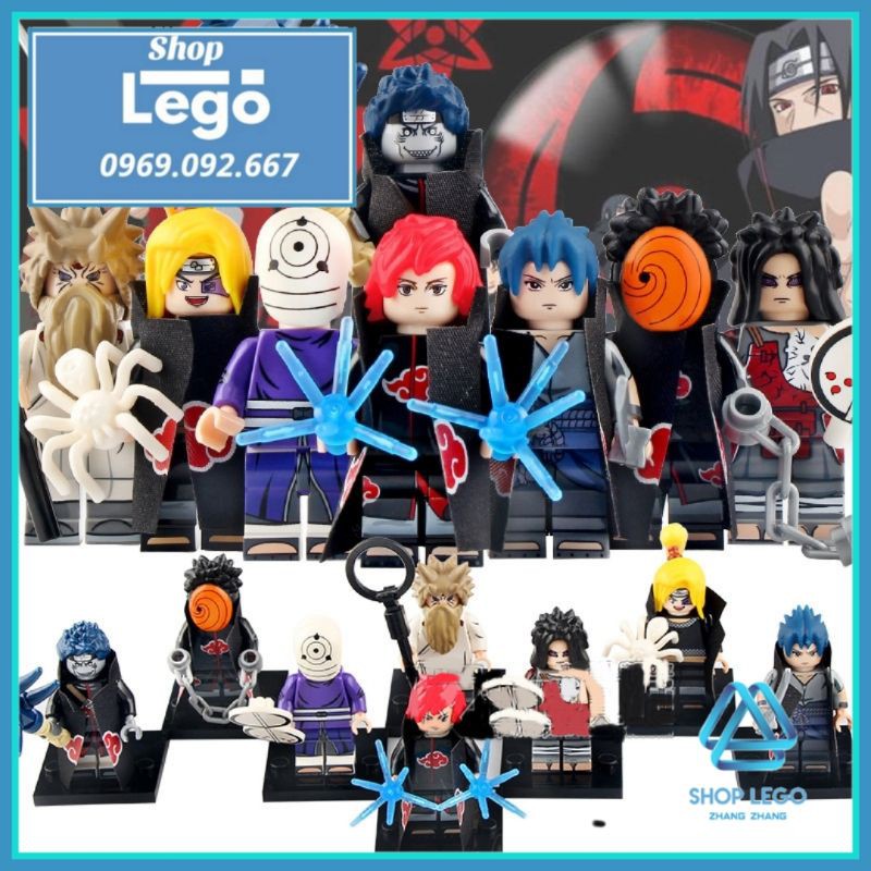 Xếp hình Naruto Tatasciore - Tobi - Uchiha Sasuke - Deidara - Madara - Obito Kisame Sasori Lego Minifigures Kopf KF6118