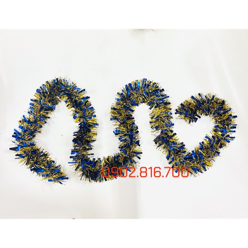 1 Dây kim tuyến xù 2 màu xen kẽ phụ kiện trang trí cây thông noel giáng sinh
