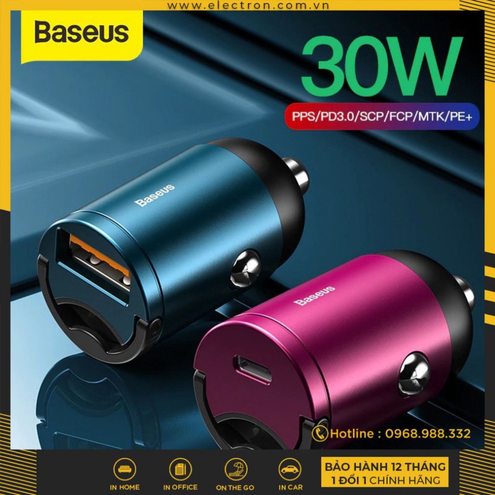 KL19 Tẩu sạc nhanh 30W Baseus Tiny Star Gen4 PD/QC 3.0 dùng cho xe hơi ( USB/ Type-C, PPS/PD/QC3.0 Quick Charge, Car Ada