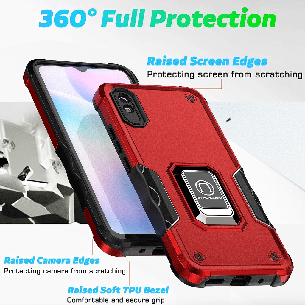 Armor Phone Case Xiaomi Mi 11T 11T Pro Poco X4 Pro 5G Poco X3 X3 Pro Poco M4 Pro 4G Redmi 9A Redmi 9 Shockproof Kickstand Protective Cover Back Case