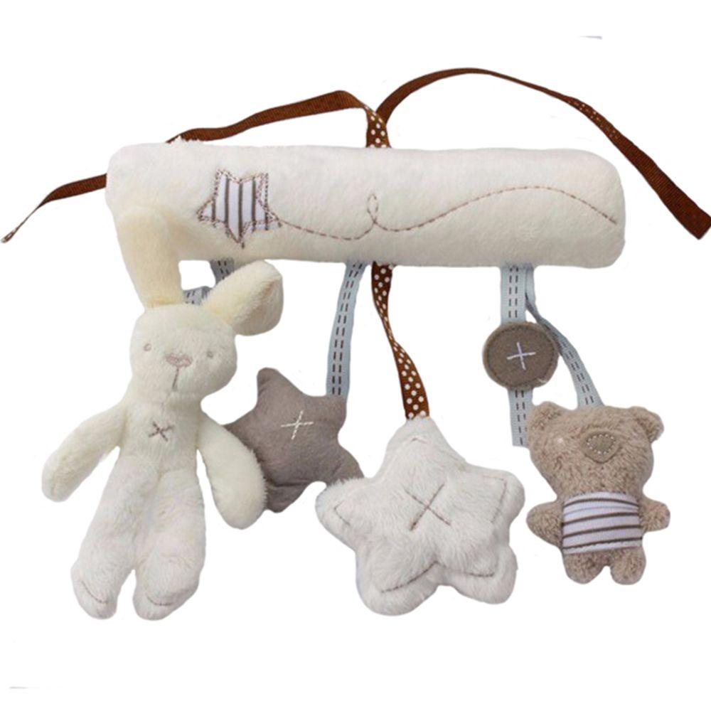 Chuông Lắc Cầm Tay Hình Thỏ Mềm Mại Dễ Thương Cho Xe Đẩy Em Bé