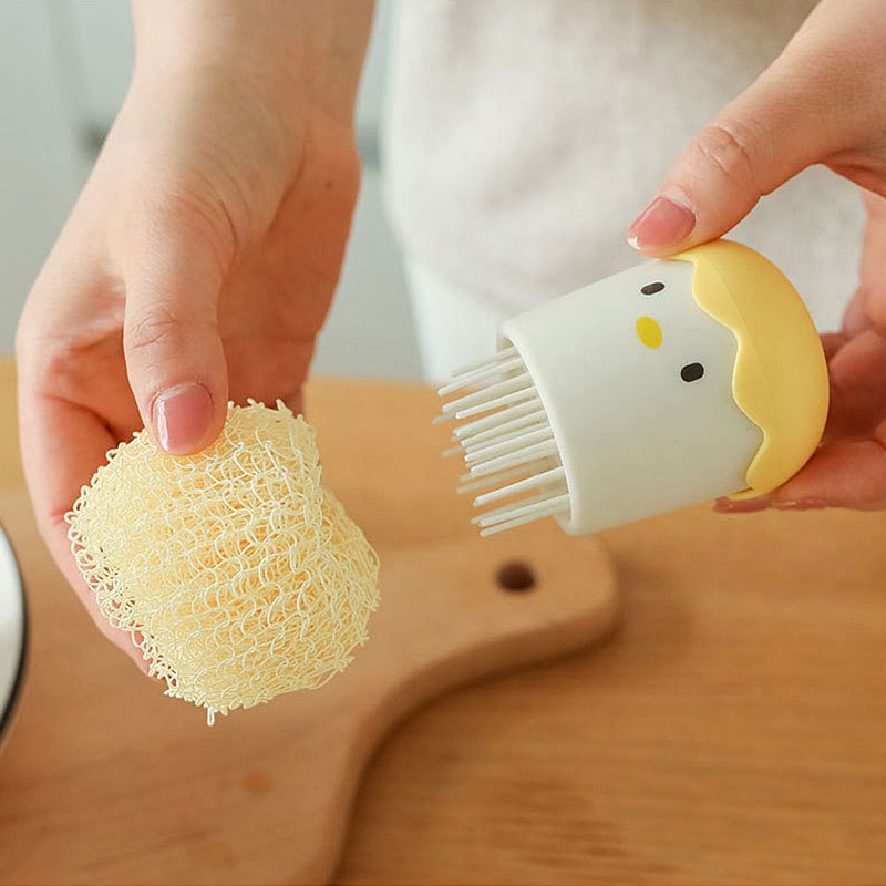Bàn chải chà xoong nồi bằng sợi thép nano có tay cầm tiện dụng dành cho nhà bếp