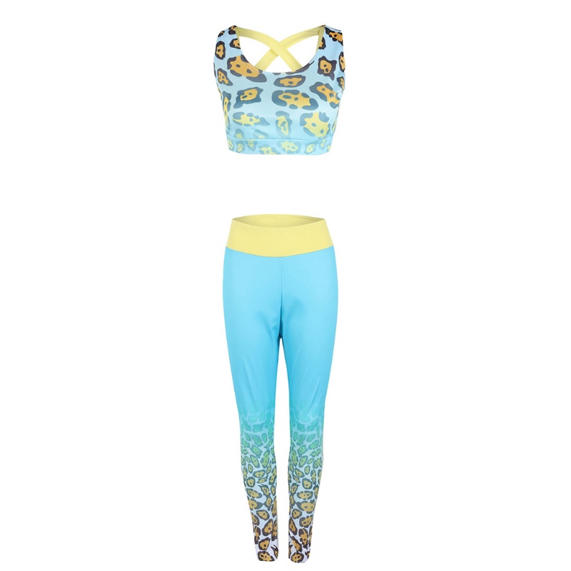 Set Đồ Thể Thao 2 Món Họa Tiết Da Báo Phong Cách Năng Động Cho Nữ