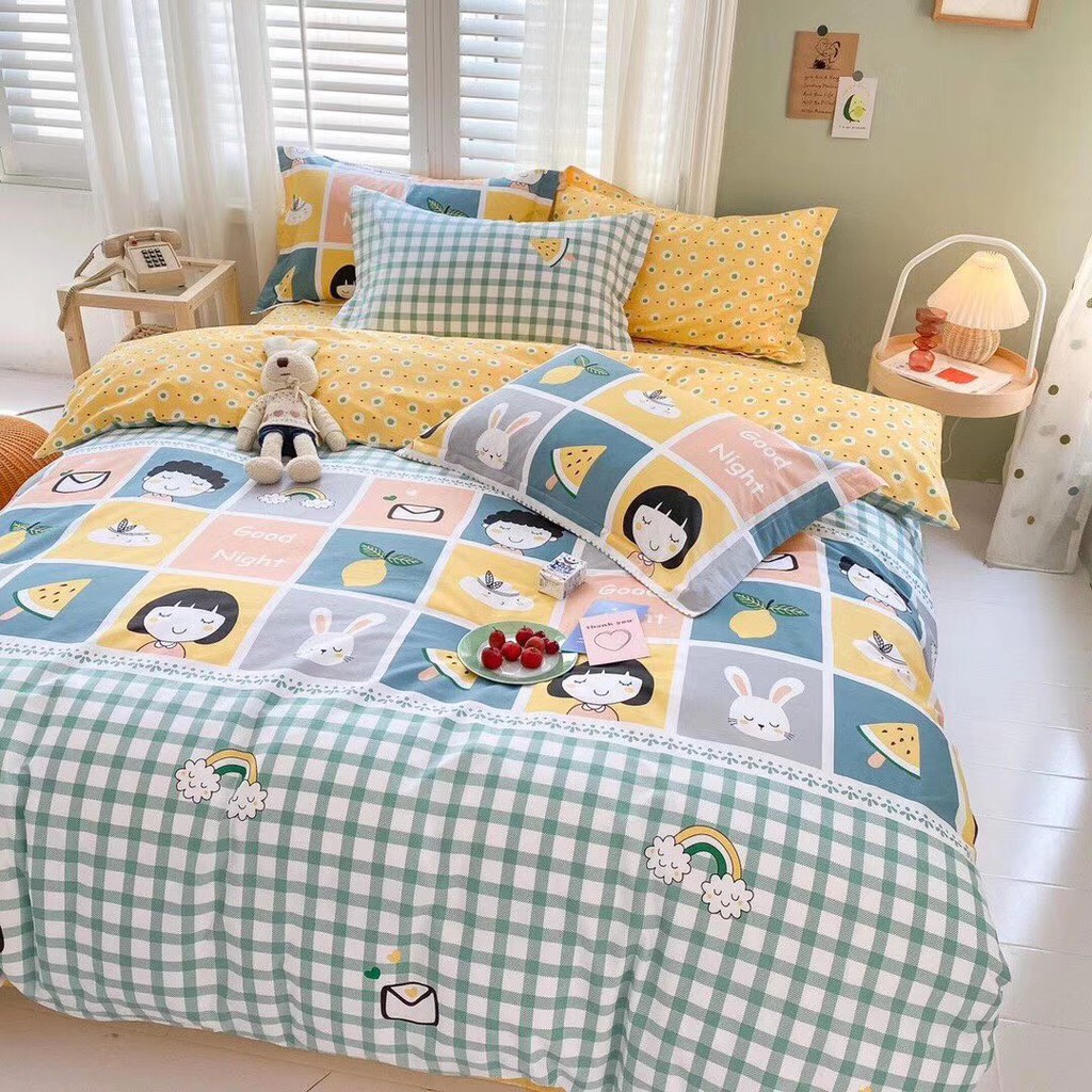 Bộ chăn ga gối cotton Lidaco - Good Night (SP001173)