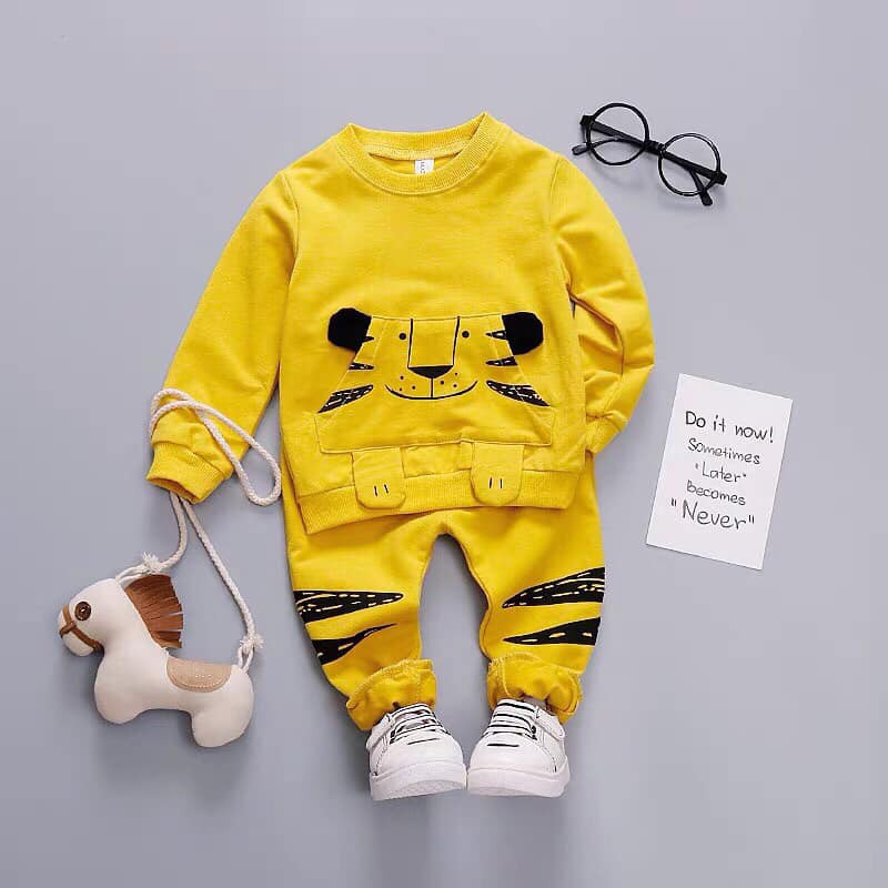 Bộ Thu Đông Dài Tay Bé Trai 8-19kg Mẫu Hổ
