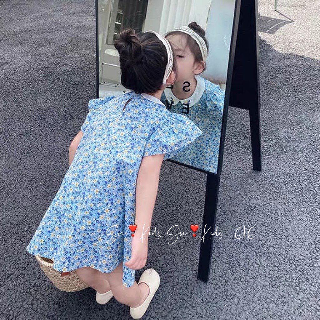 Váy hoa nhí dáng dài, Váy cho bé gái có chiết ly siêu dễ thương - váy cho bé 1 tuổi, đến 10 tuổi