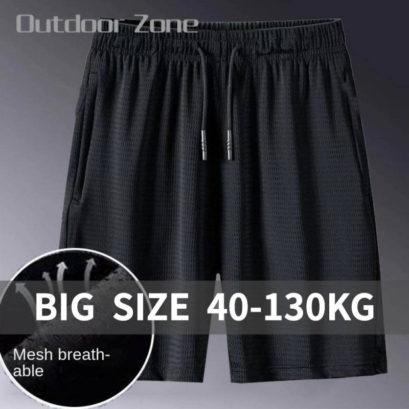 Quần short Thể Thao plus size Phối Lưới Thoáng Khí Cho Nam, Cỡ Lớn 8XL
