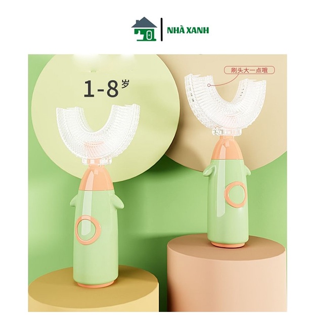 Bàn chải đánh răng silicon chữ U cho bé từ 1 - 8 tuổi - Nhà Xanh store