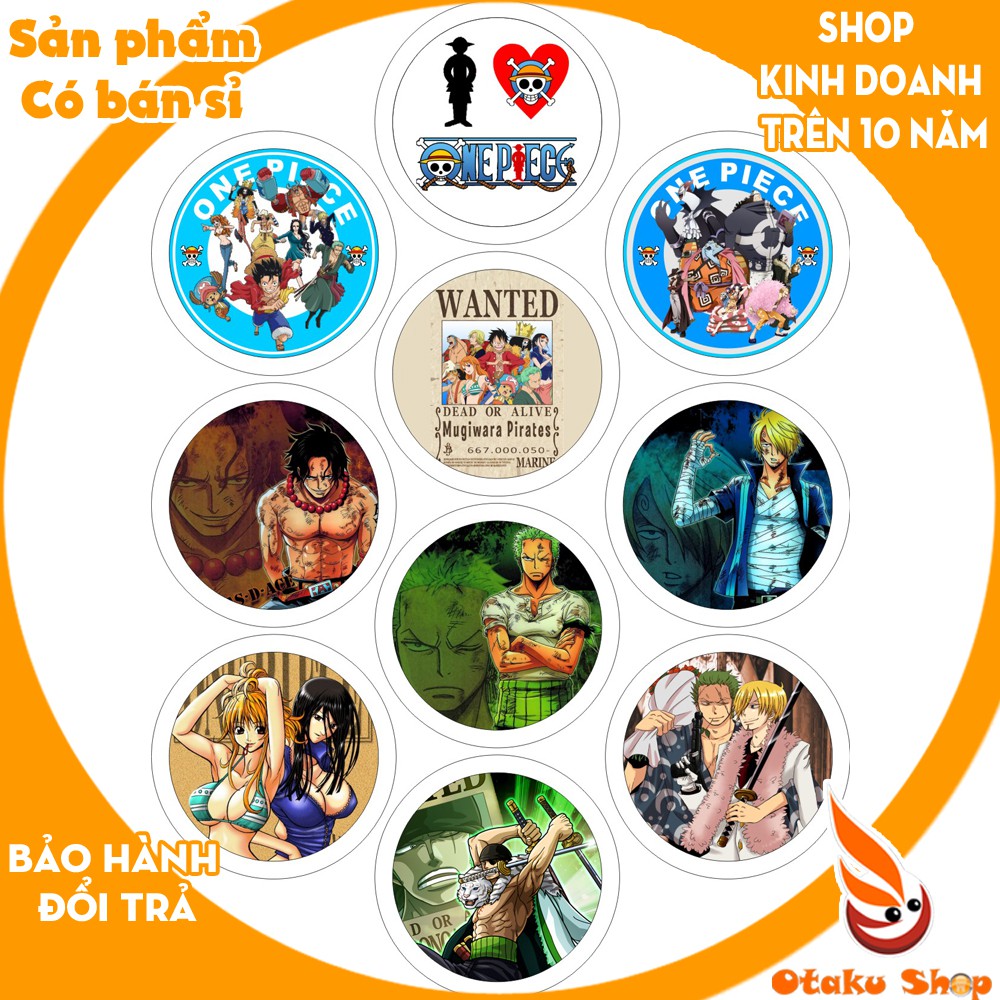 &lt;20/640 MẪU&gt; Huy hiệu anime One Piece Đảo Hải Tặc, Vua Cướp Biển