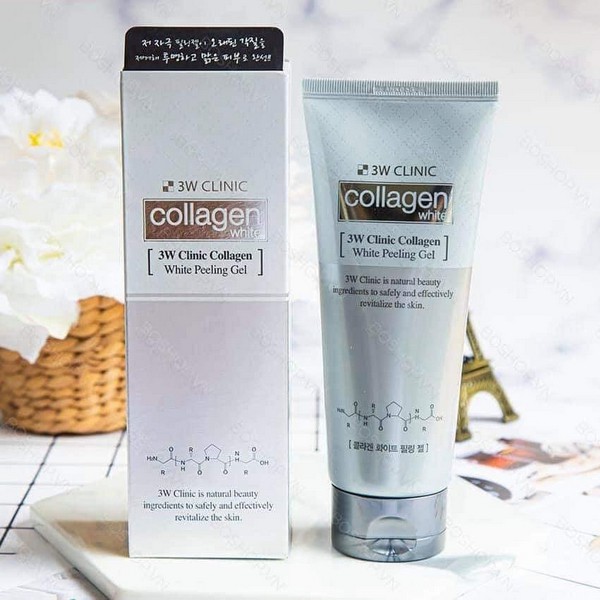 Gel tẩy da chết collagen dưỡng trắng da 3W Clinic Collagen White Peeling Gel 180ml - HAFA STORE