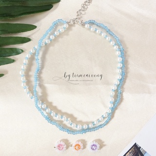 Dây choker đôi handmade tiem.cai.vong đại dương xanh