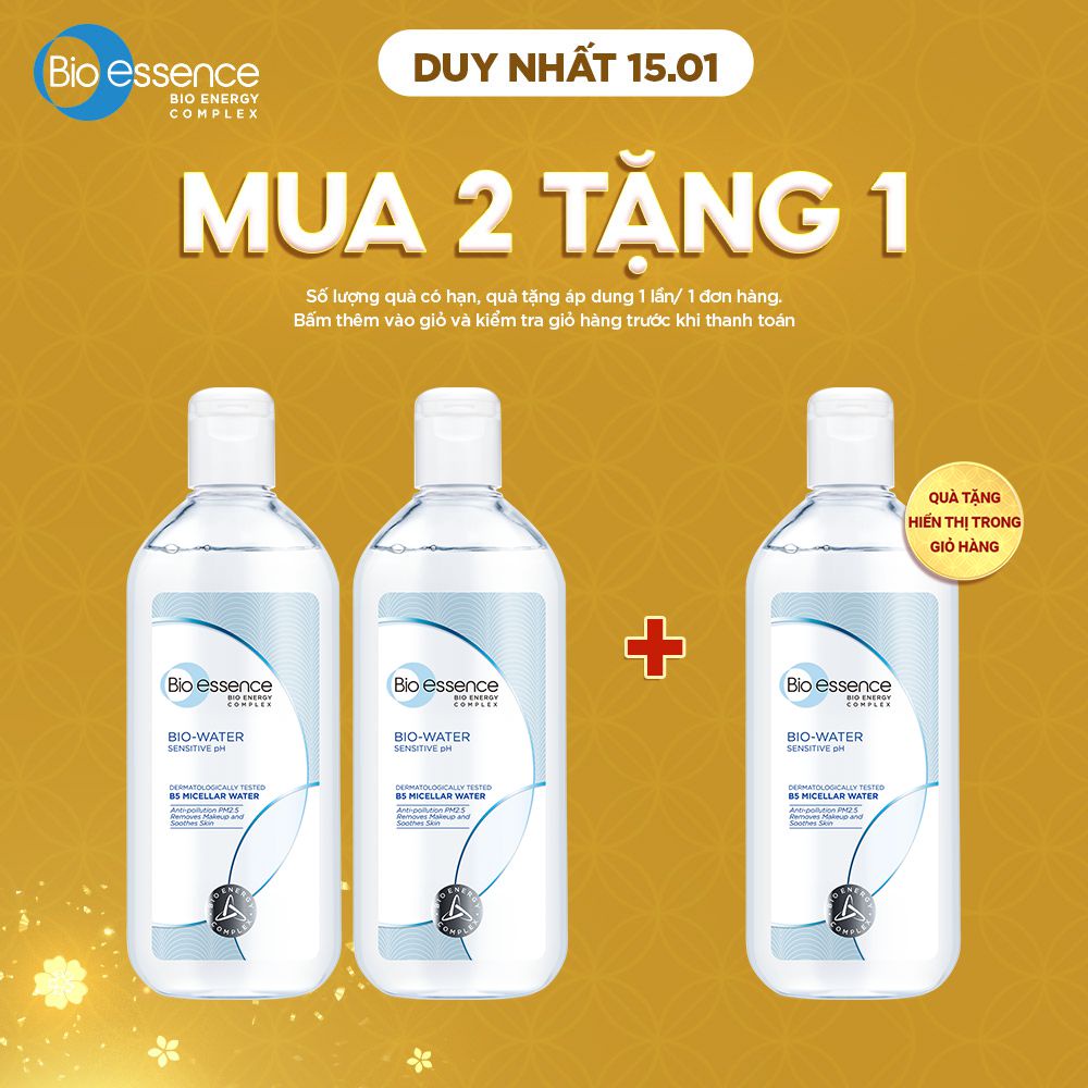 Combo 2 Nước tẩy trang ẩm mượt Bio-Essence Bio-Water 100ml/chai