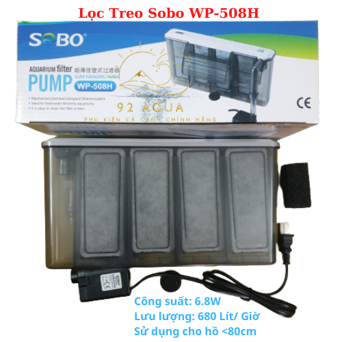 Lọc Treo Sobo WP-508H (6.8W - 680L/H) - Máy Lọc Thác Cho Bể Cá Thủy Sinh