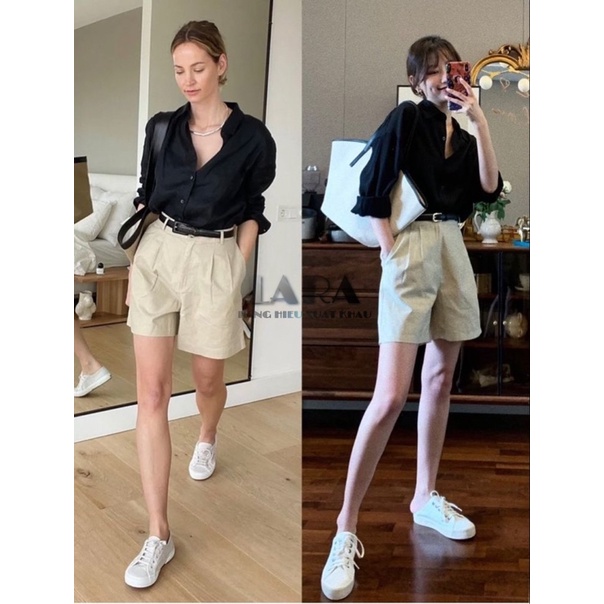 Áo sơ mi linen phom rộng Xuất Hàn