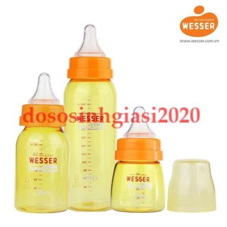 Combo 3 bình sữa Wesser cổ hẹp 60ml - 140ml - 250ml