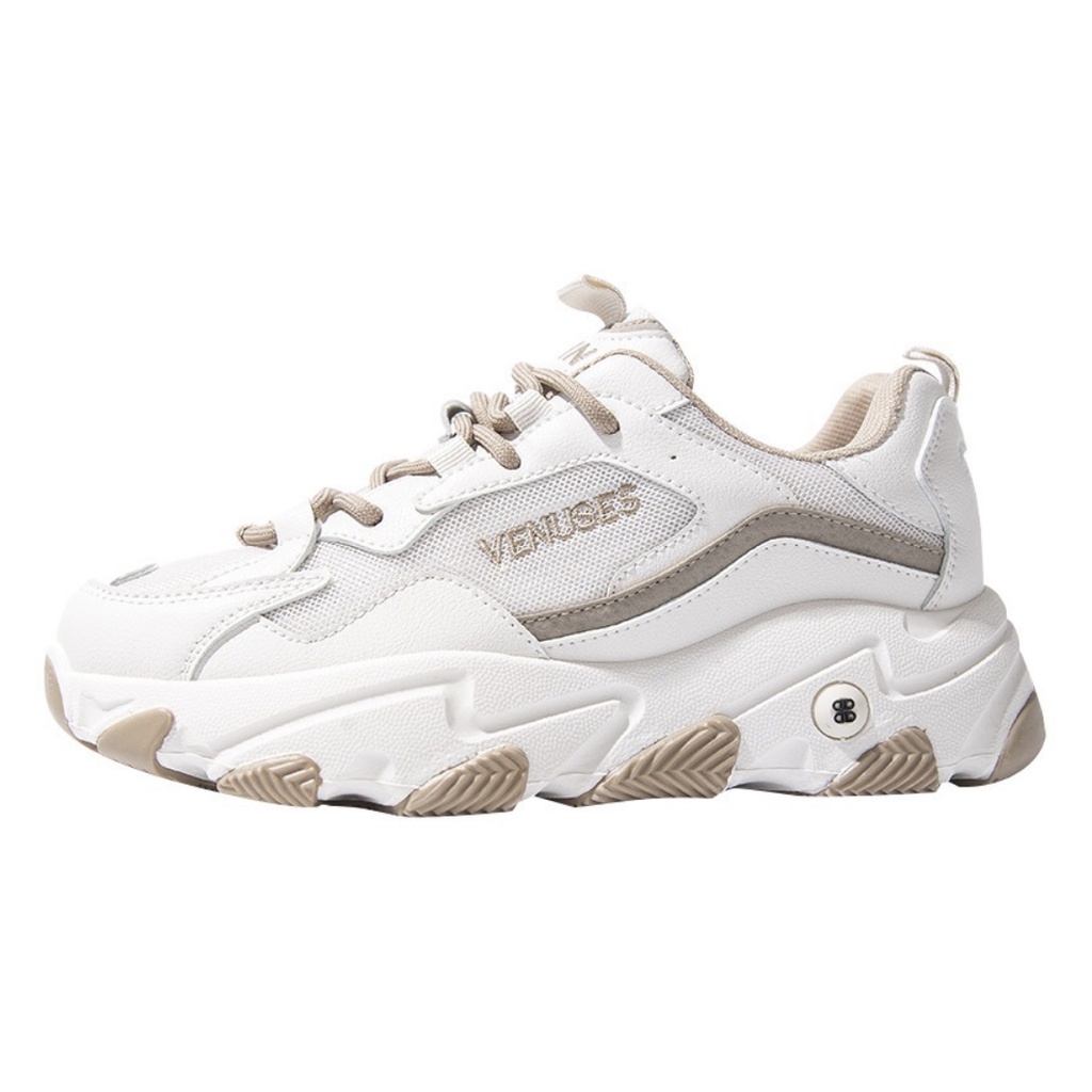 Giày thể thao nữ GODLSNEAKER G78 nâu phối trắng