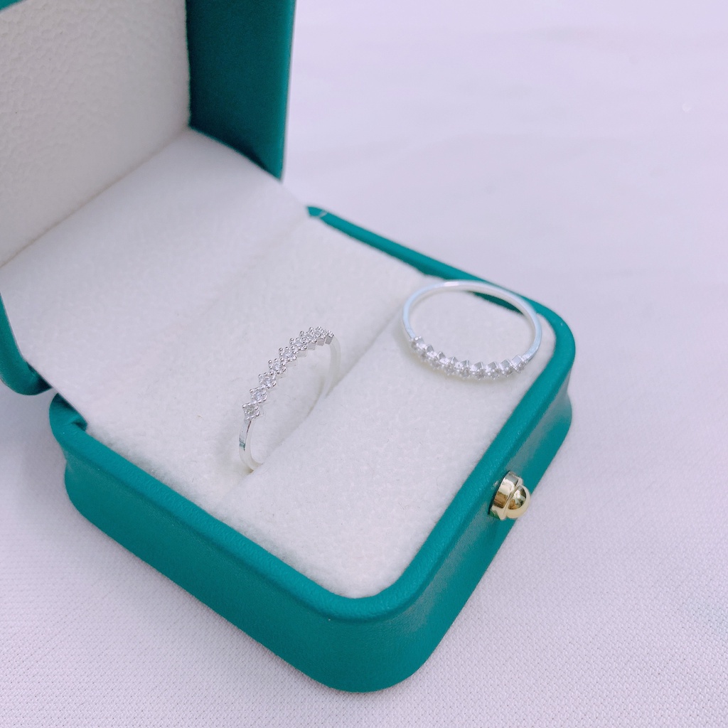 Nhẫn nữ bạc ta đính đá hình thoi tinh tế nhẹ nhàng nữ tính - Kho sỉ bạc Nhất Linh