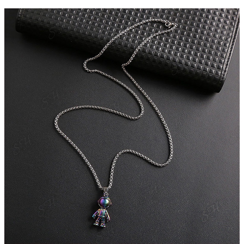 Vòng cổ nam nữ unisex dây chuyền  người máy Kuu Clothes màu bạc Titan đẹp phụ kiện thời trang - Vòng Cổ Boty