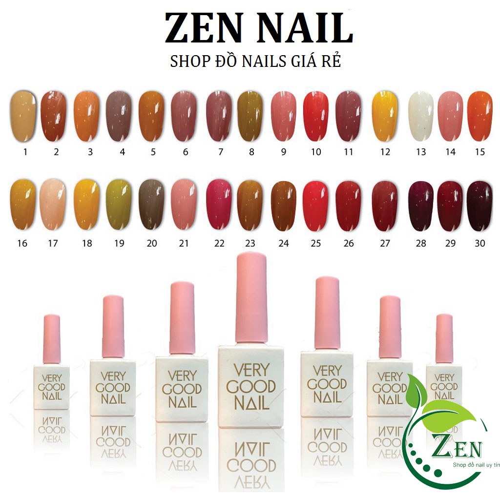 Sơn móng tay gel, Sơn gel thạch VeryGoodNail Hàn Quốc 30 màu, 15ml [Từ 01-20]