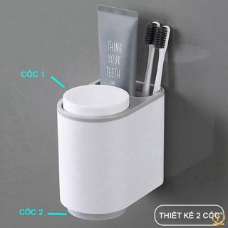 ⚡freeship⚡ kệ để bàn chải đánh răng, kệ nhà tắm 2 cốc ecoco thiết kế thông minh dính tường