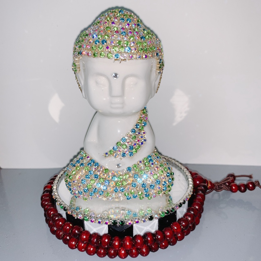 Tượng Phật Phong Thủy Đính Đá Đặt Trang Trí Taplo Ô Tô