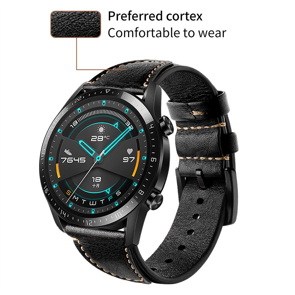 Dây Đeo Da 22mm Cho Đồng Hồ Thông Minh Samsung Galaxy 46mm / Gear S3 Frontier / Classic Garmin Vivoactive 4 Active