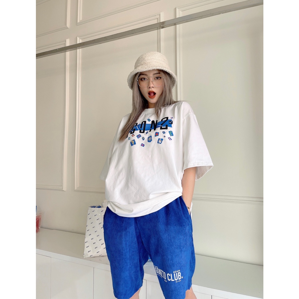 Áo Thun Form Rộng Trắng Tee Gonz Sticker | BigBuy360 - bigbuy360.vn